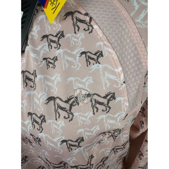 Ariat Sunstopper 2.0 Horse Print 1/4 Zip UPF Equestrian Riding Shirt L - Picture 5 of 8
